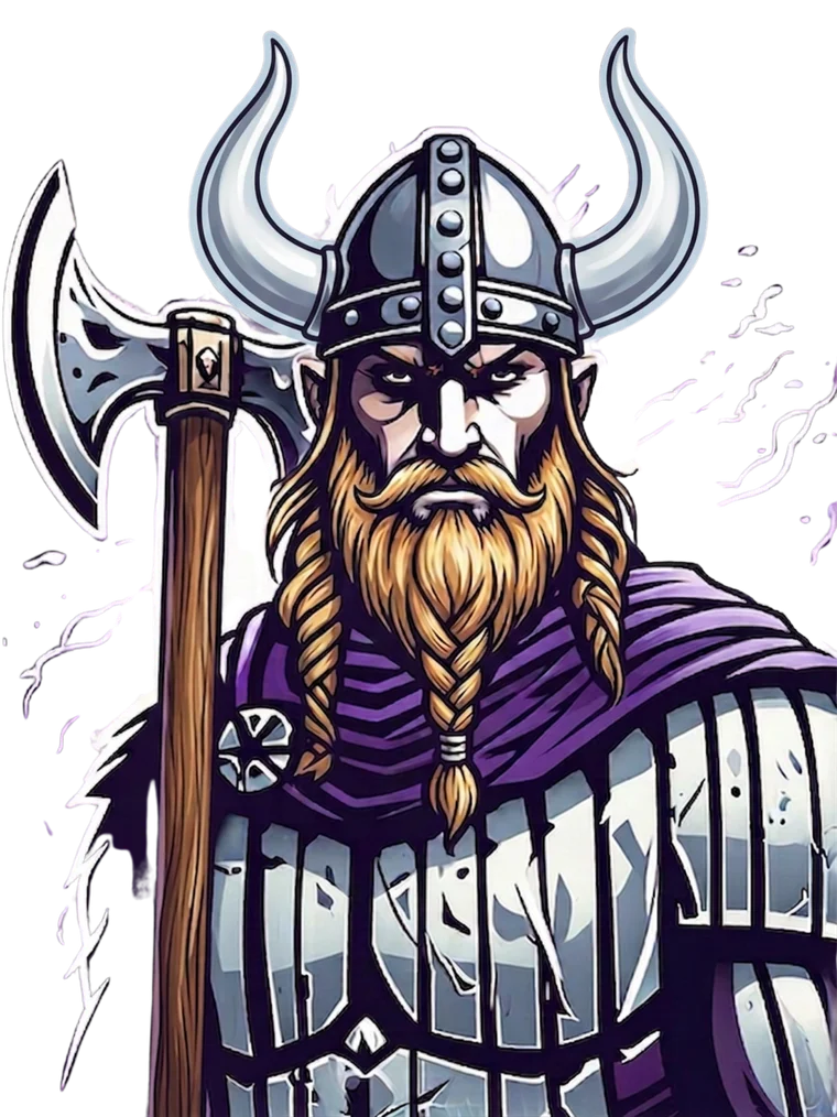 Purple Pride Viking mascot